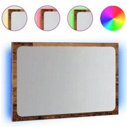 Walplus Bathroom Mirror With Led Light Old Wood 60X8.5X38 Cm - thumbnail 2