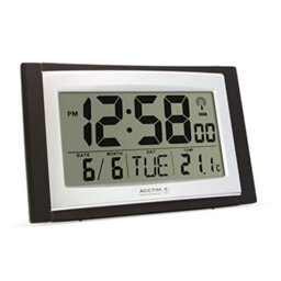 Acctim Stratus 74053 Radio Controlled Wall Desk Clock, Black, Large Display - thumbnail 3