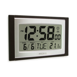 Acctim Stratus 74053 Radio Controlled Wall Desk Clock, Black, Large Display - thumbnail 5