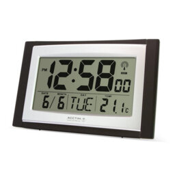 Acctim Stratus 74053 Radio Controlled Wall Desk Clock, Black, Large Display - thumbnail 4