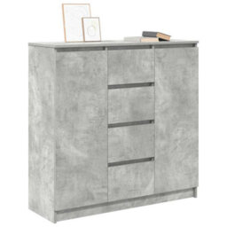 Berkfield Sideboard With Drawers Concrete Grey 100.5X35X98.5 Cm Engineered Wood - thumbnail 4