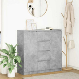Berkfield Sideboard With Drawers Concrete Grey 100.5X35X98.5 Cm Engineered Wood