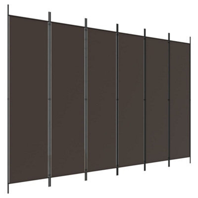 Berkfield Durable 6-Panel Room Divider Brown 300X200 Cm Fabric - image 1