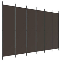 Berkfield Durable 6-Panel Room Divider Brown 300X200 Cm Fabric