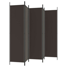 Berkfield Durable 6-Panel Room Divider Brown 300X200 Cm Fabric - thumbnail 5
