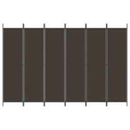 Berkfield Durable 6-Panel Room Divider Brown 300X200 Cm Fabric - thumbnail 3