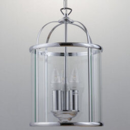 First Choice Lighting Polished Chrome 3 Lamp Lantern Style Pendant - thumbnail 3