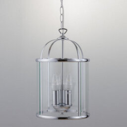 First Choice Lighting Polished Chrome 3 Lamp Lantern Style Pendant - thumbnail 4