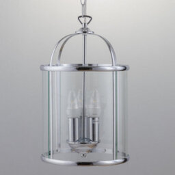 First Choice Lighting Polished Chrome 3 Lamp Lantern Style Pendant - thumbnail 1
