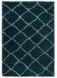 Dark Green Rug, Chequered Geometric Rug, Modern Shaggy Moroccan Rug For Bedroom, Livingroom, & Diningroom-160Cm X 230Cm