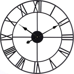 Abaseen 60Cm Roman 3D Black Metal Large Skeleton Wall Clocks Battery Operated - thumbnail 1