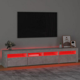 Vidaxl Tv Cabinet With Led Lights Concrete Grey 210X35X40 Cm - thumbnail 5