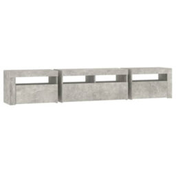 Vidaxl Tv Cabinet With Led Lights Concrete Grey 210X35X40 Cm - thumbnail 8