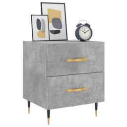 Berkfield Modern Bedside Cabinet Concrete Grey 40X35X47.5 Cm Engineered Wood - thumbnail 3