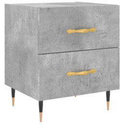 Berkfield Modern Bedside Cabinet Concrete Grey 40X35X47.5 Cm Engineered Wood - thumbnail 1