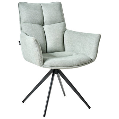 Beliani Dining Chair Swivel Corbie Fabric Mint Green - image 1