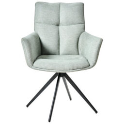 Beliani Dining Chair Swivel Corbie Fabric Mint Green - thumbnail 4