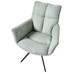 Beliani Dining Chair Swivel Corbie Fabric Mint Green - thumbnail 6