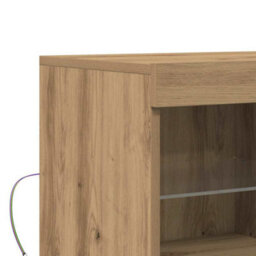 Berkfield Sideboard With Led Lights Artisan Oak 81X37X67 Cm - thumbnail 8