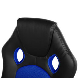Beliani Office Chair Fighter Faux Leather Navy Blue - thumbnail 9