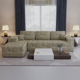 Sliding Wardrobes 4 u LTD Modern Comfort Compact Right Or Left Corner Sofa With Cushions Quick Easy Setup (Camel Brown- Leftcorner) - thumbnail 5