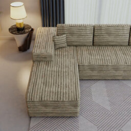 Sliding Wardrobes 4 u LTD Modern Comfort Compact Right Or Left Corner Sofa With Cushions Quick Easy Setup (Camel Brown- Leftcorner) - thumbnail 4
