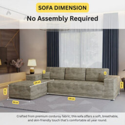 Sliding Wardrobes 4 u LTD Modern Comfort Compact Right Or Left Corner Sofa With Cushions Quick Easy Setup (Camel Brown- Leftcorner) - thumbnail 2