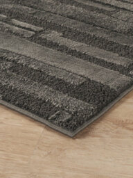 Hamilton Modern Sheen Area Rug - Blocked Bold Geometric Design Dark Grey 160Cm X 230Cm - thumbnail 4