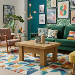 Eryk Modern Extendable Coffee Table Adjustable 100 To 200 Cm Design With Abs Edges In Golden Kraft Finish