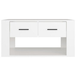 Berkfield Coffee Table White 80X50X40 Cm Engineered Wood - thumbnail 6