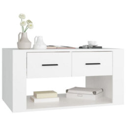 Berkfield Coffee Table White 80X50X40 Cm Engineered Wood - thumbnail 4