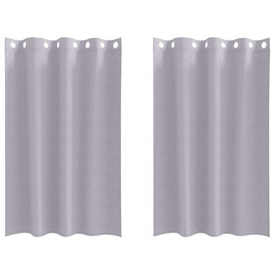 Berkfield Modern Curtains With Curtains 2 Pcs Metal Grey 175 X 140 Cm Polyester