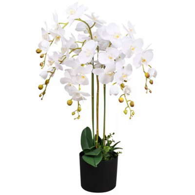 Leaf 85Cm Artificial Deluxe Bush Orchid - White - image 1