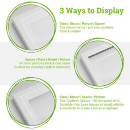 "Nicola Spring 6"" X 6"" White 3D Box Photo Frame - 2"" X 2"" Mount - Black" - thumbnail 3