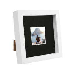 "Nicola Spring 6"" X 6"" White 3D Box Photo Frame - 2"" X 2"" Mount - Black" - thumbnail 1