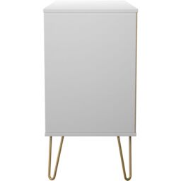 Linear Ready Assembled Matt White Media Unit With 2 Shelves & 3 Drawers, (H)97Cm X (W)74Cm X (D)39.5Cm - thumbnail 5