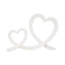 Deenz Double Intertwined Heart Ornament Polyresin & Stone Powder Graceful Decorative Accent Neutral Elegant Sculpture 28X21X7 Cm - thumbnail 3