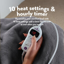 Slumberdown Large Elegantly Warm Electric Heated Throw Blanket - Black - thumbnail 3