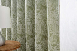 Luxury Living Chenille Jacquard Lined Pencil Pleat Taped Top Curtains Green - thumbnail 4