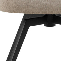 Wyld Haus Auckland 120Cm Round Dining Set Oak Effect Table With Black Base And 4 Beige Swivel Chairs - thumbnail 9
