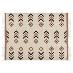 Beliani Rug Niavan Beige 140 X 200 Cm Cotton Kilim - thumbnail 4