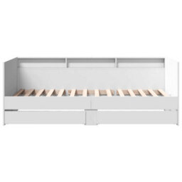 Berkfield Daybed With Drawers Without Mattress White 75X190 Cm Small Single - thumbnail 4