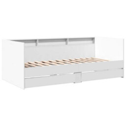 Berkfield Daybed With Drawers Without Mattress White 75X190 Cm Small Single - thumbnail 3