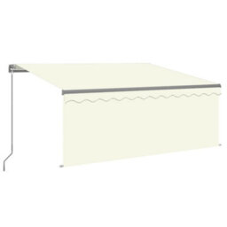 Berkfield Manual Retractable Awning With Blind&led 3X2.5M Cream - thumbnail 2