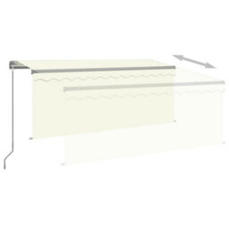 Berkfield Manual Retractable Awning With Blind&led 3X2.5M Cream - thumbnail 4