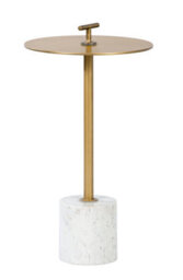 Wyld Haus London Brass And White Marble Round Side Table - thumbnail 6