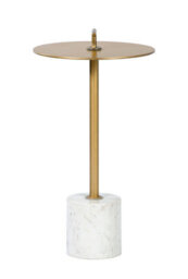 Wyld Haus London Brass And White Marble Round Side Table - thumbnail 5