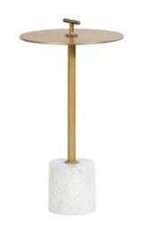 Wyld Haus London Brass And White Marble Round Side Table - thumbnail 7