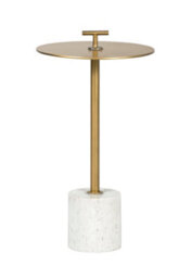 Wyld Haus London Brass And White Marble Round Side Table - thumbnail 8