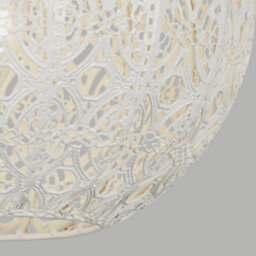 Lighting Collection  Cream Fretwork Globe Shade - thumbnail 3